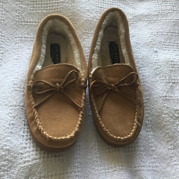 Womens Slippers Sperry Moccasins Reina 1-Eye Slipper Grey Sperry